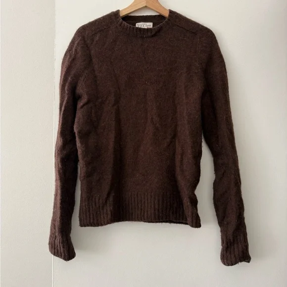 J.Crew Brushed Wool Crewneck Sweater Hairy Shetland Heather in Brown - Picture 1 of 7